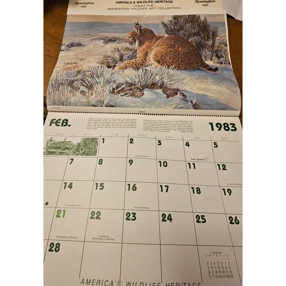 1980s Vintage Remington Dupont Calendar Lot of 3 Hunting & Wildlife Memorabilia - Picture 4 of 10